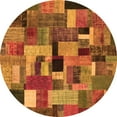 thumbnail image 1 of Ahgly Company Indoor Round Patchwork Orange Transitional Area Rugs, 4' Round, 1 of 1