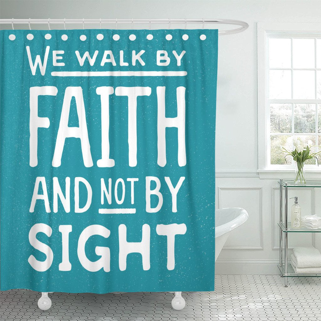 Pknmt We Walk By Faith And Not Sight, Faith Based Shower Curtains