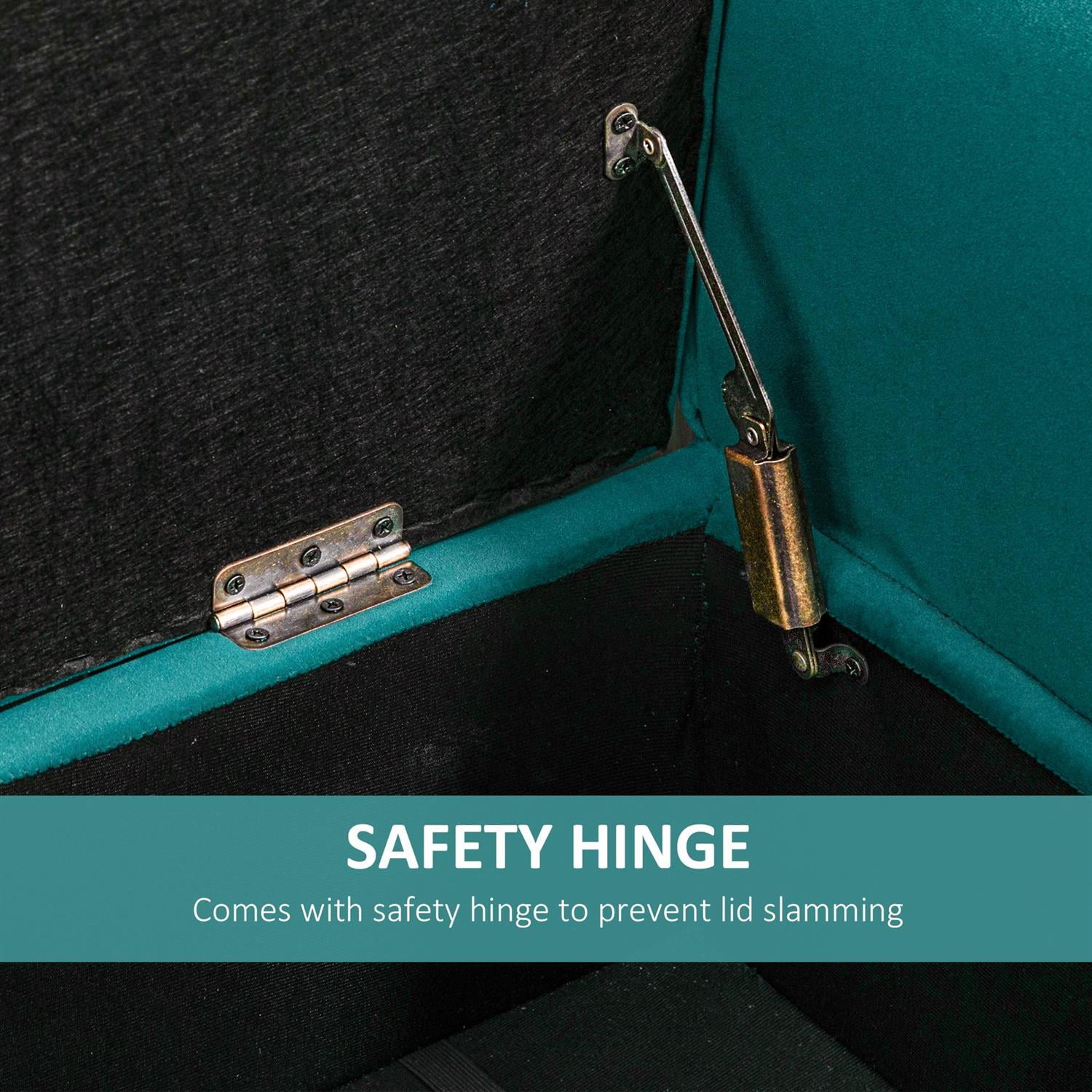 Demi Bonn 53" Tufted Storage Ottoman Bench with Upholstery and Rolled Armrests for Living Room and Hallway Spaces, Comfy Seating with Hidden Storage, Green