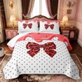thumbnail image 2 of Manfei Fashion Classic Leopard Bow Quilt Full,Watercolor Cream Drip Full Bedspread Sets,3pcs,1 Coverlet and 2 Pillowcases, 2 of 7