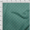 thumbnail image 3 of oneOone Cotton Poplin Twill Teal Green Fabric Floral Quilting Supplies Print Sewing Fabric By The Yard 56 Inch Wide, 3 of 4