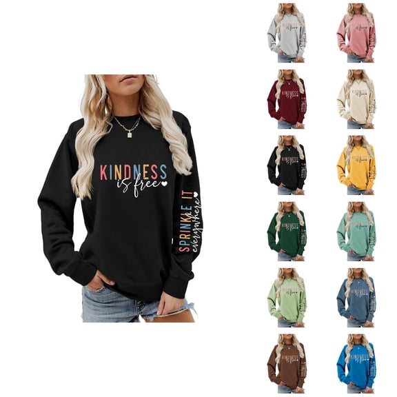 Sweatshirt for Women 2026 Long Sleeve Fashion Crewneck Graphic Pullover Sweat Shirt Tops