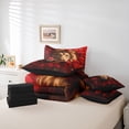 thumbnail image 6 of Feelyou 3D Wildlife Lion Bedding Comforter Set 7 Pieces, Red Rose Flower Full Bedding Set, Couple Lover Men Women Reversible Fitted Sheet Flat Sheet, Lightweight Room Decor, 6 of 8