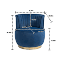 thumbnail image 4 of Tcbosik Swivel Accent Chair, Velvet Fabric Upholstered Chair, Small Barrel Armchair, Single Sofa Chair for Living Room, Bedroom, Navy, 4 of 11