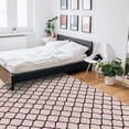 thumbnail image 5 of Area Rugs Indoor Non-Slip Rectangle Rug 5x7 Ft Rustic Moroccan Geometric Quatrefoil Purple Lattice Rug Rubber Backing Floor Mats Non Shedding Home Decor Carpet for Entryway Living Room, 5 of 8