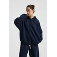 thumbnail image 4 of Oversized Women's Hoodie Zip Up Long Sleeve Basic Heavyweight Hooded Sweatshirt, 4 of 7