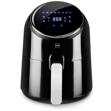 High Grade Air Best Choice Products 4.4qt 1400W 120V 8-in-1 Digital Compact Air Fryer Kitchen Appliance w/ 8 Presets, Digital LCD Screen, Recipes, FDA Grade Steel - Black ()
