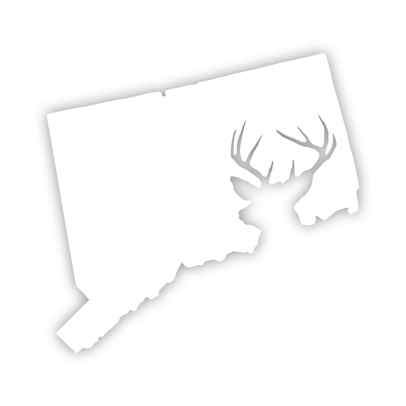 Connecticut Deer State Sticker Decal Die Cut Self Adhesive Vinyl