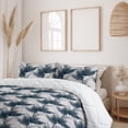 thumbnail image 2 of Ambesonne Leaf Print Down Alternative Quilt Comforter, Hawaii Tropical Leaves, King, Slate Blue Pale Grey, 2 of 5