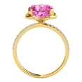 thumbnail image 4 of 2.30 Ct. Ttw Diamond And Cushion Cut Pink Topaz Ring In 10K Yellow Gold, 4 of 7