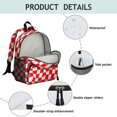 thumbnail image 4 of Red and White Wavy Checkered Pattern Backpack for School, Cute School Bag with Adjustable Shoulder Straps and Padded Back, 13.8"x11.4"x6", 4 of 5