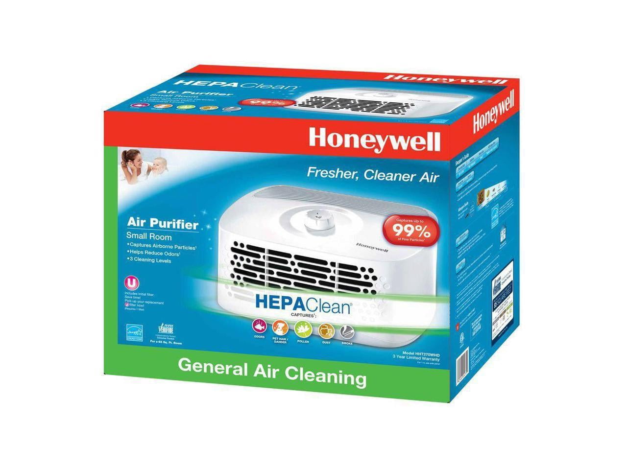 Honeywell Compact Tabletop Air Purifier for Home, 465 Sq ft, White, Reduces Dust, Pollen, Odors