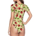 thumbnail image 4 of Easygdp Cherries and Ladybirds Women's One-Piece Swimsuit Slim Fit Crew Neck Bodysuit Athletic Swimwear with Concealed Buckle - Small, 4 of 9