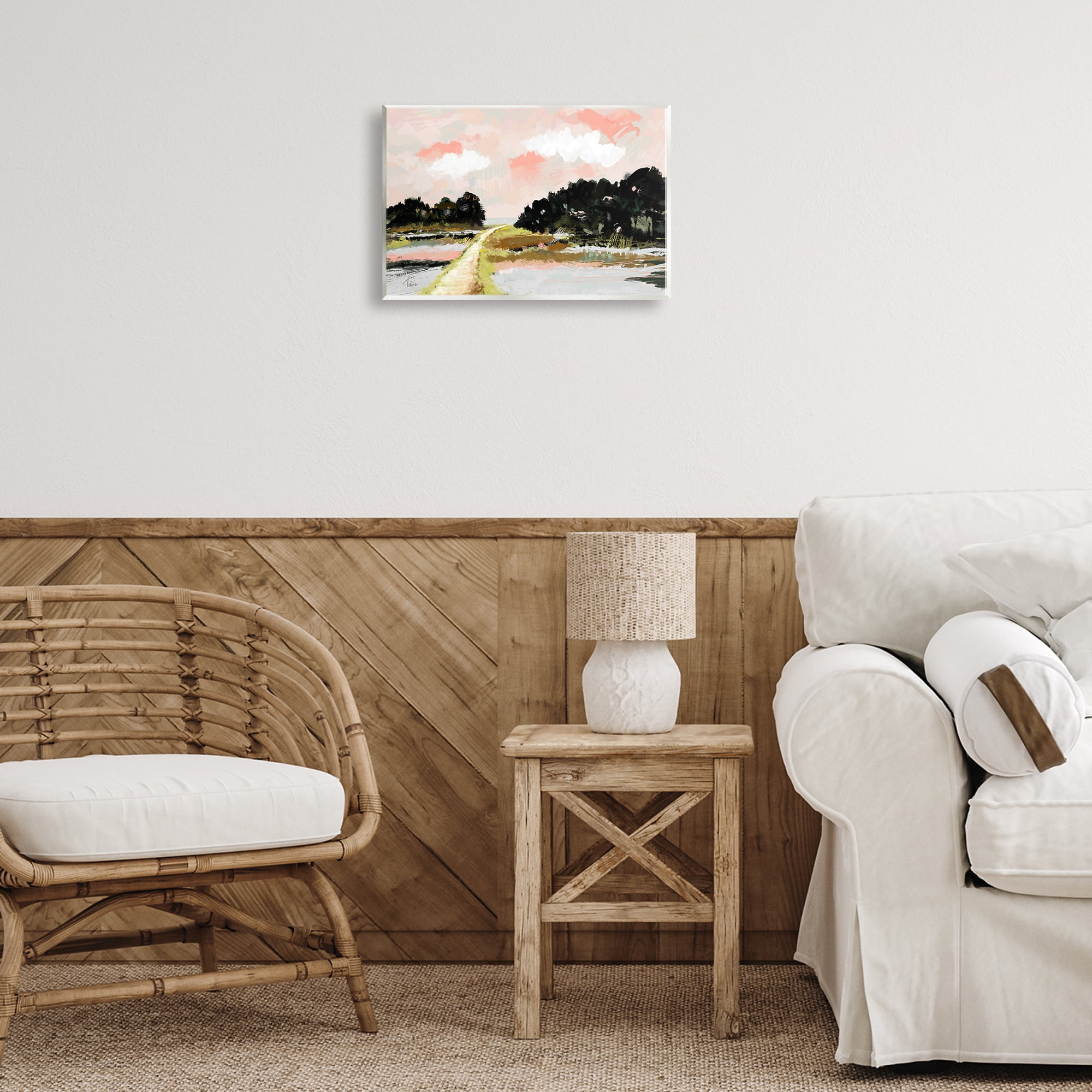 Stupell Industries Nature with Blush Sunrise Landscape & Nature Painting Unframed Art Print Wall Art, 15 x 10