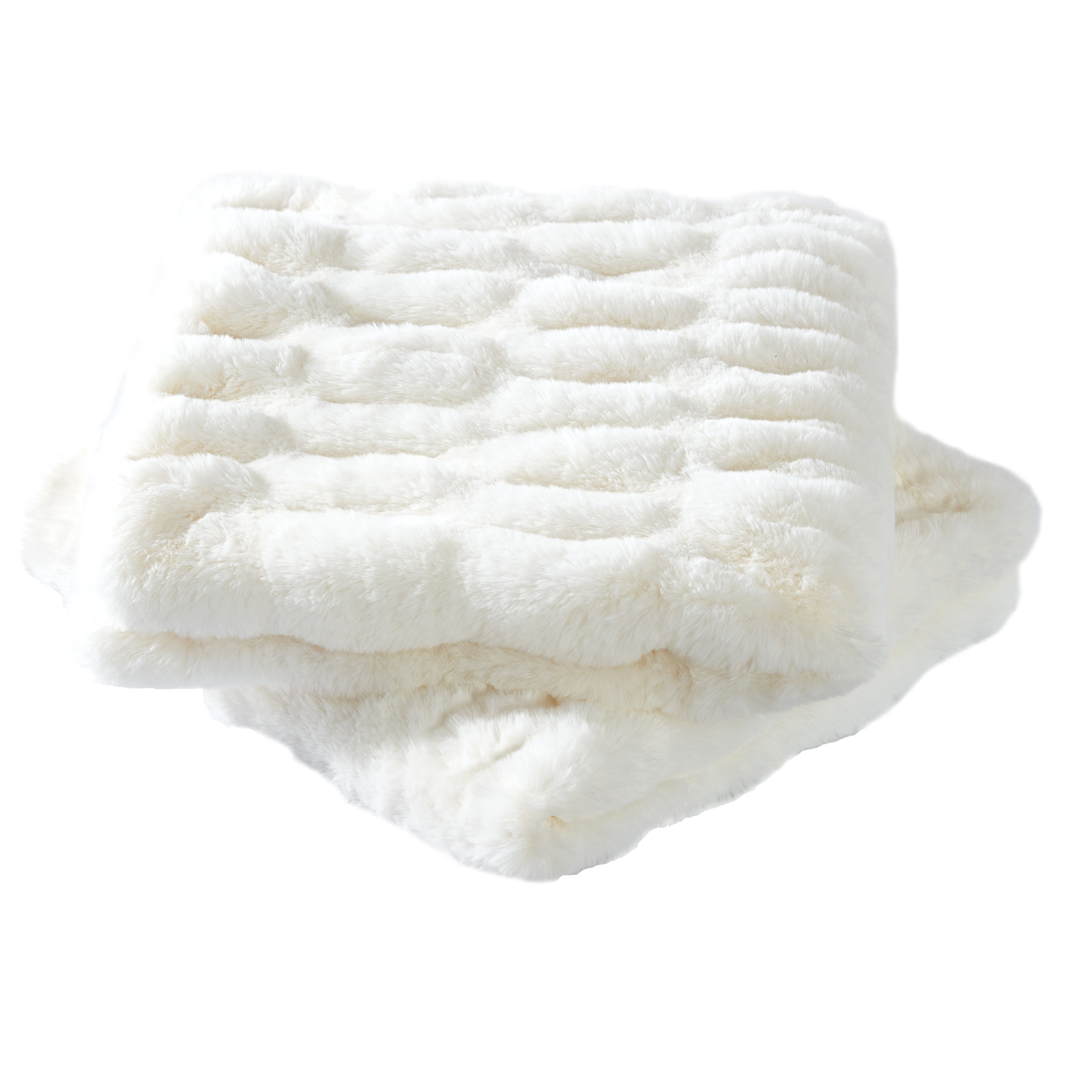 Home Soft Things Shar Pei Faux Fur Decorative Throw Pillow Covers, Soft Velvety Pillow Cases Cushion Covers, No Pillow Insert, Set of 2, Cloud Dancer, 26" x26"