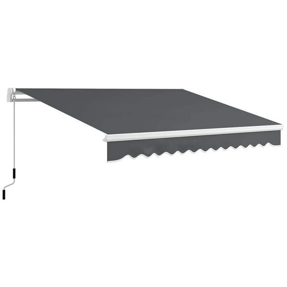 YYAo Patio Awnings Sun Shade Shelter, Patio Awnings, 13' x 8' Patio Awning with UV Protection and Easy Crank Opening, Dark Gray