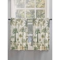 thumbnail image 3 of Tier Curtains 45 Inches Long, Palm Tree Window Treatment Curtain Drapes, Sage Green Tropical Nature Plant Watercolor Window Half Privacy Curtains for Bedroom Bathroom, 42"x45", 2 Panels, 3 of 7