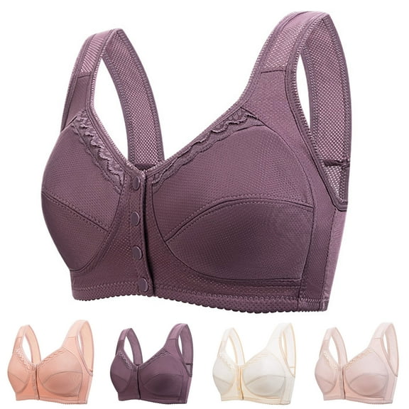 HVOBTTY Comfort Push Up Bras for Women, Womens Bras No Underwire, Woman Color Thin and Steel Hoop Gathered Breathable Underwear For Daily Bras Beige, 44