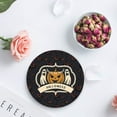 thumbnail image 3 of FMSHPON Halloween Ghost Pumpkin Set of 6 Round Coaster for Drinks, Absorbent Ceramic Stone Coasters Cup Mat with Cork Base for Home Kitchen Room Coffee Table Bar Decor, 3 of 5