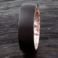thumbnail image 3 of Wedding Band Ring for Men Black Tungsten Carbide Deer Antler Inside Wedding Band Ring, 3 of 7