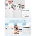 thumbnail image 5 of No Hook Cloth Fabric Shower Curtain with Snap in Liner, Pink Flowers Waterproof Shower Curtains Set with See Through Top Window, Simple Romantic Botanical Floral Leaves Bath Curtains Shower 72"x84", 5 of 6