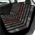 thumbnail image 3 of Uorisanigo American Fire Flag Car Seat Covers Sets 14 Pcs Car Steering Wheel Cover Auto Headrest Cover Center Console Cover Cars Seat Belt Cover Comfortable Soft Auto Interior for Cars SUVs, 3 of 6
