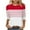 Red, variant on QQAMB T-Shirts for Women Plus Size 3/4 Sleeve Loose Strip Printed Crewneck Tunic Tops Dressy Blouse T-Shirts Gray 3XL