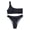 Black, variant on Bikini Sets for Women One Shoulder Ribbed Swimsuit 2 Piece Ruched Bathing Suit Swim Suits for Womens,Black,M