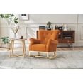 thumbnail image 3 of Rocking Chair Nursery, Velvet Upholstered Glider Rocker with Button Tufted Thick Backrest, Comfy Reading Chair Modern Rocking Accent Chairs Glider Recliner for Living Room, Nursery, Bedroom, Orange, 3 of 9
