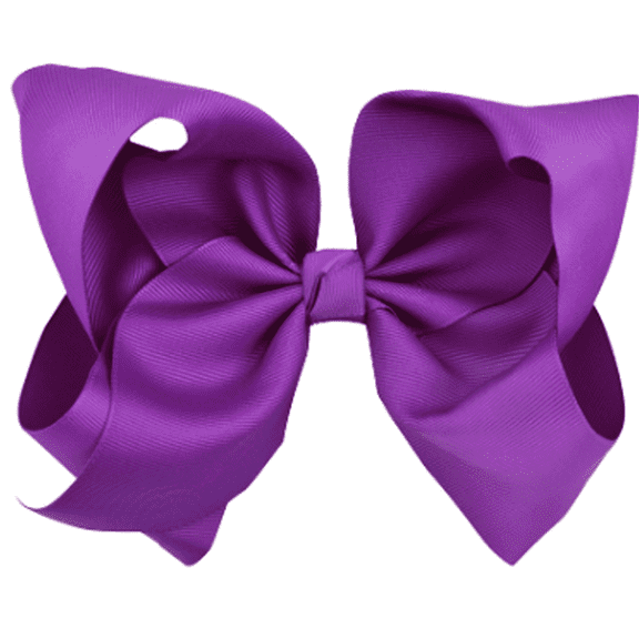 RAGUPEL Hair Bows,8" Soft Polyester Flat Claw Clips,Secure Crocodile Clip Big Bows for Girls,Purple