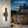 thumbnail image 3 of Lámpara LED de pared exterior SIONLOM 20W negra impermeable 12x5x40 cm, 3 of 9
