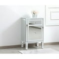 thumbnail image 3 of 18 inch mirrored nightstand in white, 3 of 5