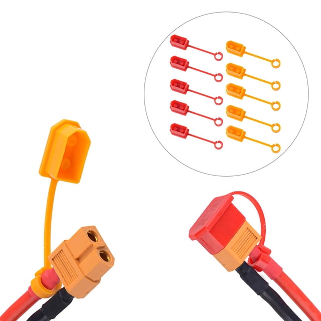 10 unids/ XT60 enchufe polvo Anti pérdida Protector Shell tapón aislado , rojo y amarillo Macarena Carcasa protectora de enchufe