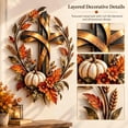 thumbnail image 2 of Autumn Cross Pumpkin Harvest Metal Wall Decor,Rustic Harvest Accent with Golden Wheat, Thanksgiving Farmhouse Home Display for Porch & Entryway,9.84"W x9.84"H(S(9.84"W x9.84"H)), 2 of 6