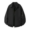 thumbnail image 2 of Ceisia Men's Stand Collar Casual Windbreaker Jacket, Navy & Black, Lightweight Outerwear for Daily Wear, 2 of 5
