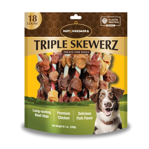Ruff  Whiskerz Triple Kabobz- 18 CT