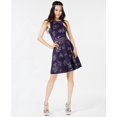 thumbnail image 1 of City Studios - Glitter-Floral Scuba Fit & Flare Dress - Juniors - 3, 1 of 2