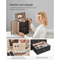 thumbnail image 5 of SONGMICS - Joyero de 6 niveles con 5 cajones, gran capacidad de almacenamiento, con espejo, bloqueable, organizador de almacenamiento de joyas, regalo para seres queridos, para relojes, color negro, 5 of 5