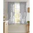 thumbnail image 4 of White Dandelion Sheer Curtains 39 Inch Length 2 Panels Set for Living Room/Bedroom, Spring Plants Flowers Vintage Gray Kitchen Curtains Grommet Semi-Sheer Curtains Window Treatments 27.5"x39"x2, 4 of 7
