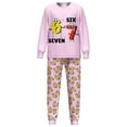 thumbnail image 3 of HUAXUN-Kids Christmas 67 Print Long Sleeve Pajama Set - 67Christmas Pajamas Cozy Holiday Themed Two Piece Loungewear for Kids, Festive Family Sleepwear Outfit Soft Blend Pajamas(Pink,4-5Years), 3 of 8
