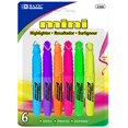 thumbnail image 2 of BAZIC Mini Highlighter Pen, Chisel Point, Assorted Colors, 6 Count, 1 Pack, 2 of 5