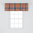 thumbnail image 2 of Ambesonne Buffalo Check Valance Pack of 2, Modern Geometric Plot, 54"X18", Burnt Sienna and Sea Blue, 2 of 4