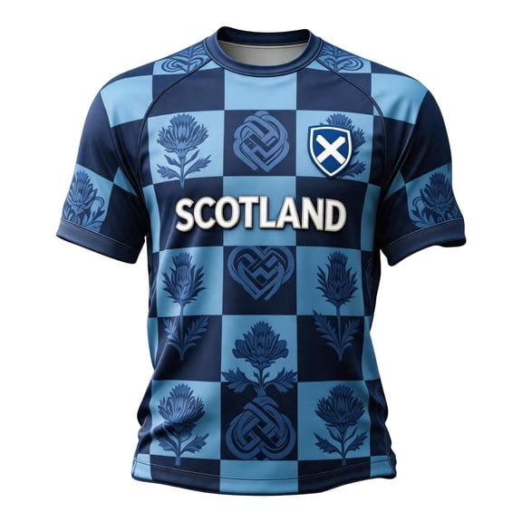SJLDQY Mens 2026 Scotland Soccer Tshirts Short Sleeve International Football T-Shirts for Men Casual Crew Neck Scotland Flag Graphic Breathable Athletic Tops