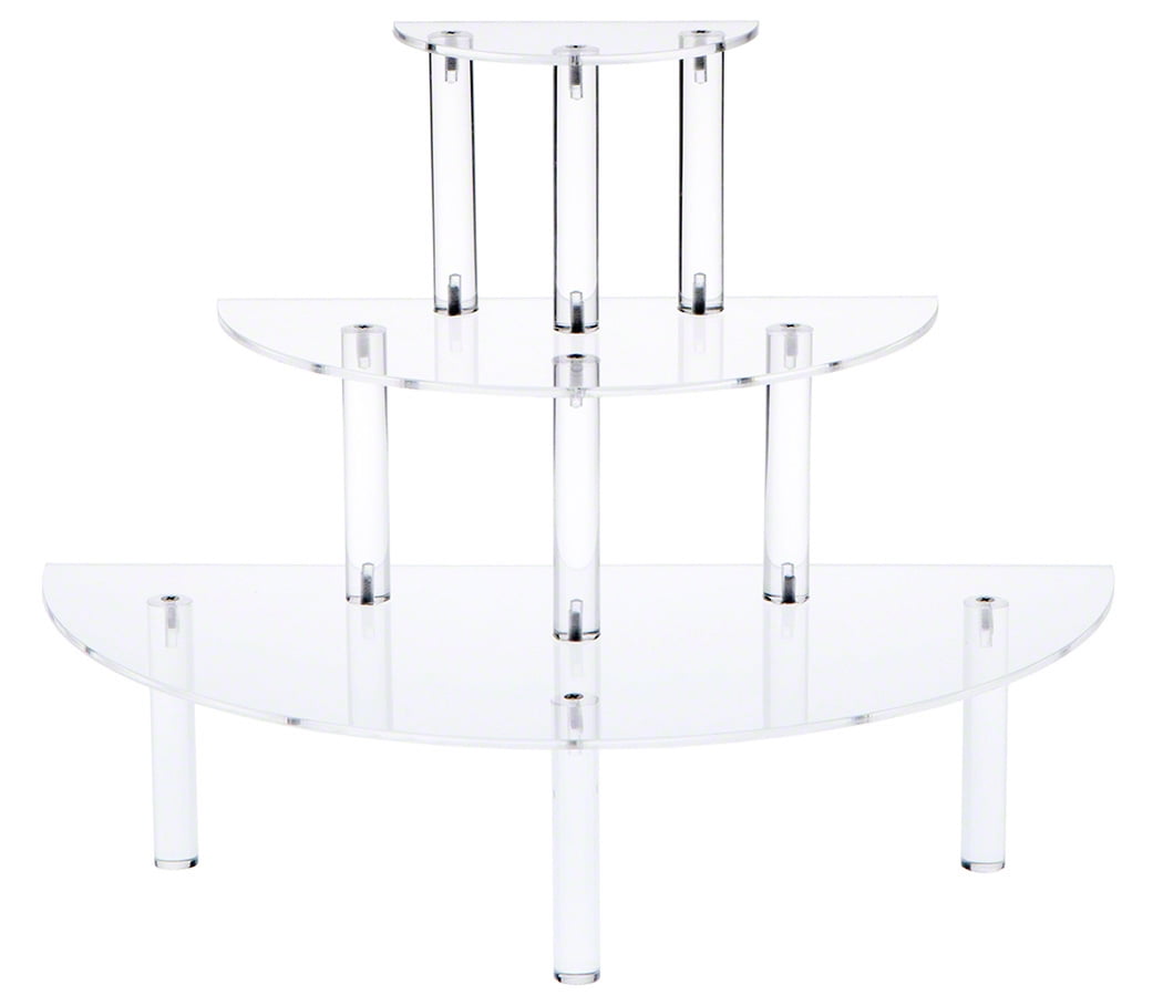 Plymor Clear Acrylic ThreeTiered HalfRound Display Shelves Walmart