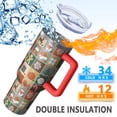 thumbnail image 5 of Multicolor Christmas Pattern Tumbler with Handle and Lid,40oz Double Wall Vacuum Insulated Tumbler,Cups Gift for Women and Men, 5 of 7