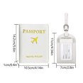 thumbnail image 4 of Funda para pasaporte PU Unisex para viajes (juego de etiquetas de equipaje con soporte para pasaporte blanco), 4 of 4
