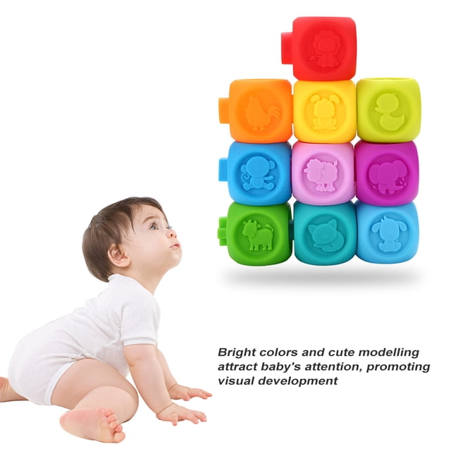 Mordedor para bebé, 10 unids/set, rompecabezas educativo para bebés, juguete rompecabezas para niños, rompecabezas de plástico adaptado para la perfección