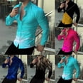 thumbnail image 6 of CENL Mens Printed Long Sleeve Muscle Fitness Shirt Button Down Shirt Party T Dress Up, 6 of 9