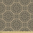 thumbnail image 1 of Antique Oriental Fabric by the Yard, Rhythmic Abstract Circular Petals Ornaments Intricate Layout, Decorative Upholstery Fabric for Chairs & Home Accents, Tan and Dark Sepia by Ambesonne, 1 of 5