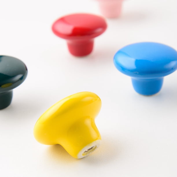 Juego de 5 pomos coloridos para puerta de armario, tirador redondo de cerámica de 38 mm, bonito juego de pomos para puerta de armario de cocina, pomos para puerta de muebles para niños, dormitorio, ho